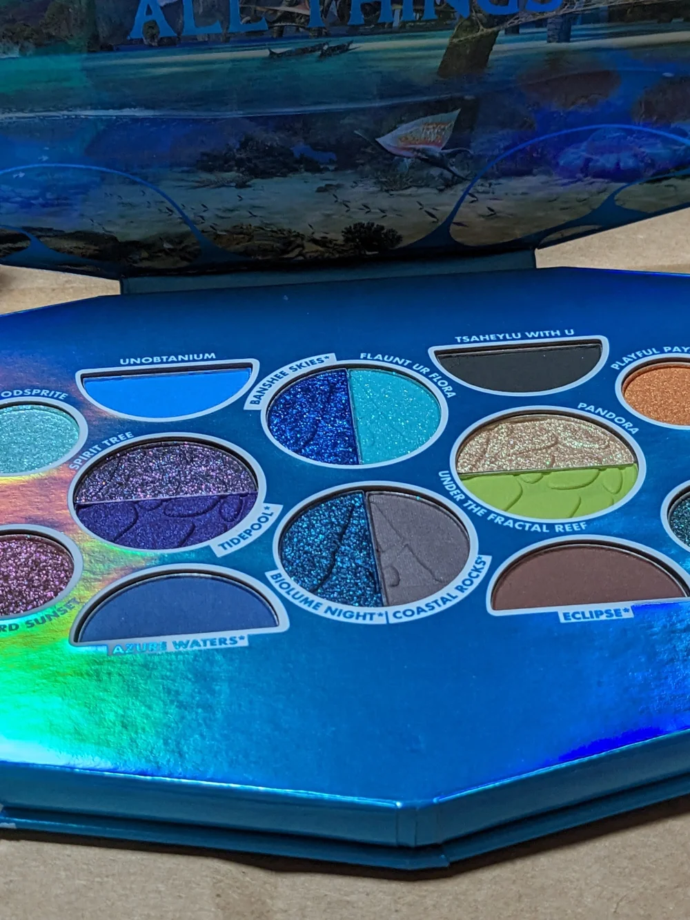NYX Eyeshadow Palette — Blue, Purple, Green, Yellow